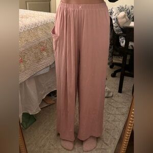 Free People Pink Ribbed Lounge Pants